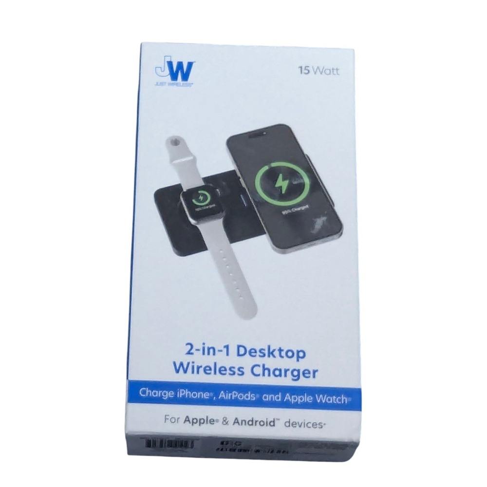 Bb.OB Just Wireless 2 in 1 Desktop Wireless Charger Portable 15W Android & Apple